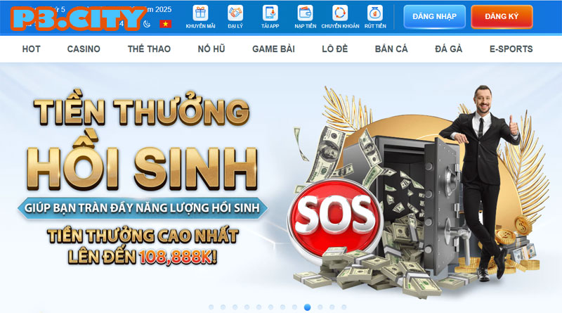 Chú thích: Giao diện trang chủ P3, nhấn vào nút "Đăng Ký" ở góc trên bên phải.